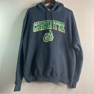 Champion Charlotte 49ers Stadium Pullover Hoodie Sweatshirt Gray Large